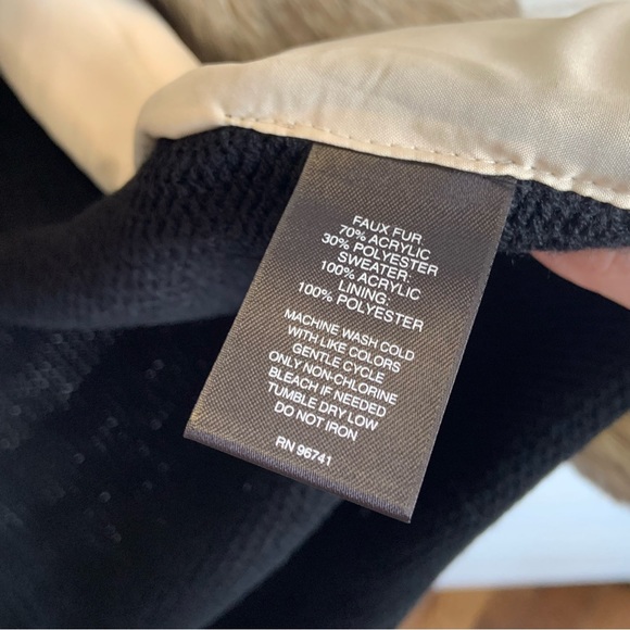 Signature Studio Simple Faux Fur Brown and Black Knit Oversized Vest Coat Small - Picture 10 of 10